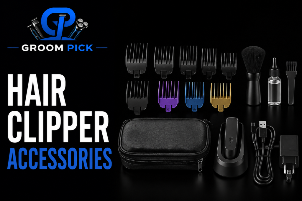 Hair Clipper Accessories for cleaning, storage, charging, and easy grooming tips