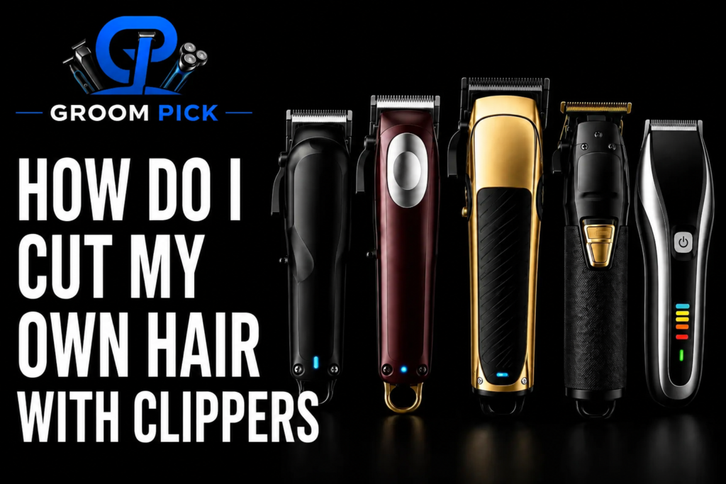 How do i cut my own hair with clippers using guards and a mirror at home