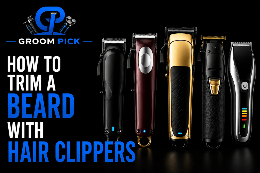 How to trim a beard with hair clippers using electric clippers at home.