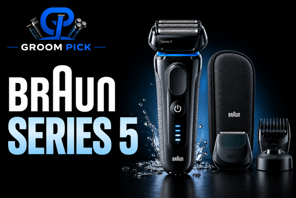 Braun Series 5 electric shaver with three flexible blades for men