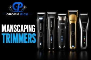 Manscaping trimmers for men's body, groin, and pubic hair grooming