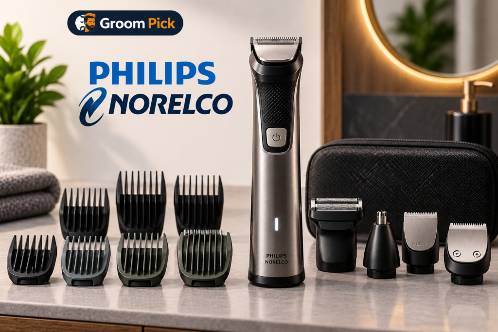 Philips Norelco Multigroom 7000 Beard Trimmer with beard guards and attachments