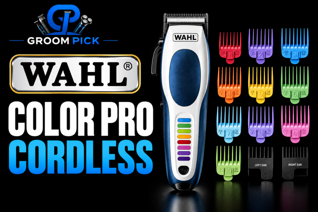 Wahl Color Pro Cordless hair clipper with color-coded guards for home haircuts