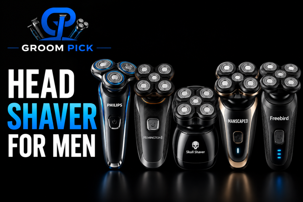 Head shaver for men comparison showing top electric shavers for a smooth scalp