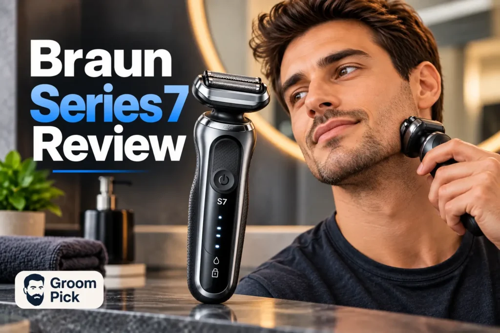 Braun Series 7 review showing the electric foil shaver for daily grooming